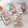 A6 Cartoon Cloth Notebook Magnetic Folding A6 Hard Shell Hardcover Color Page Hand Account Notepad Cute