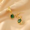 Изумрудные модные серьги индивидуальности, французский ретро-дизайн, серьги в стиле Sense Court, универсальные серьги темперамента