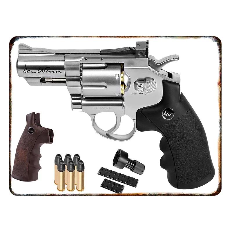 Металлическая табличка с HD-печатью пистолета. Винтажный стиль, Идеально для дома, бара, клуба. Добавляет шарм настенному декору.