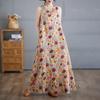 Sleeveless Plus Size Cotton Vintage Floral New In Dresses for Women Casual Loose Long Summer Dress