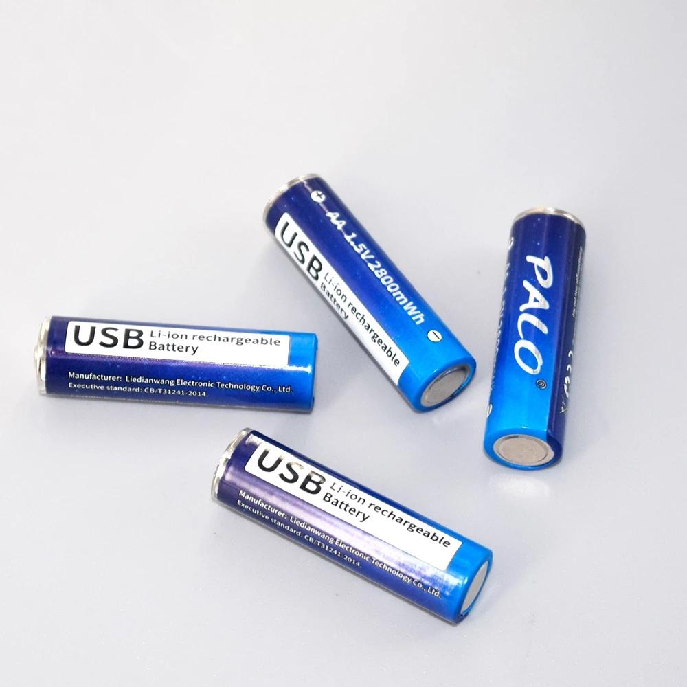 PALO 1,5 В AA 3600 мВтч и 1110 мВтч AAA аккумуляторная батарея USB аккумуляторная батарея Li-ion литиевые батареи aa aaa батарея