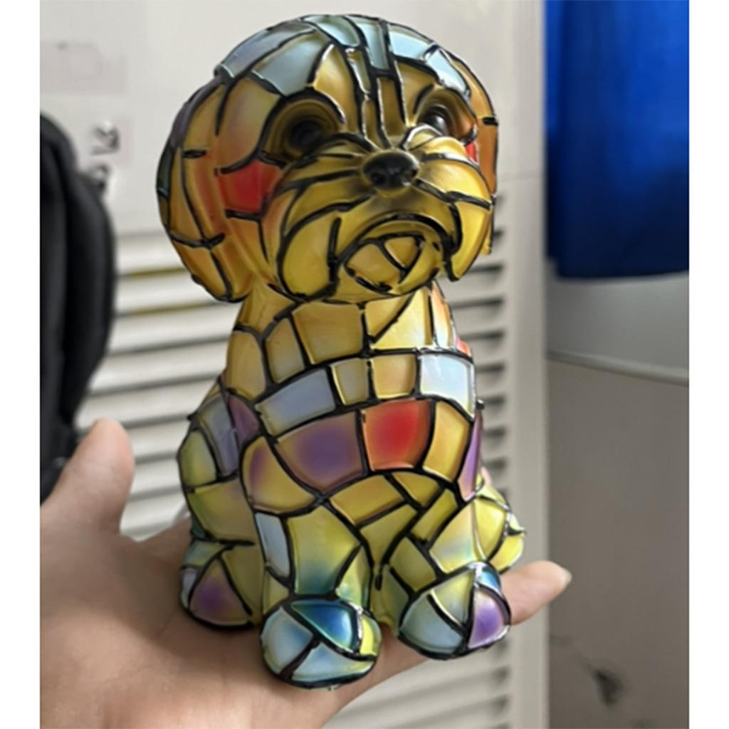 Ночной светильник Dog Series Art, французская лампа, лампа Corgi, настольный ночник с витражной смолой, светодиодный столик для милых питомцев, винтажный декор для дома в виде животных