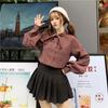 Рубашки женские с бантом Kawaii College Осень корейский стиль элегантные однотонные рукава-фонарики простые уличные свободные модные топы блузки