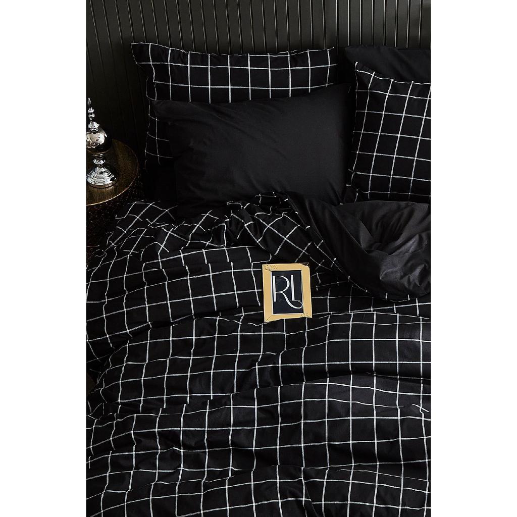 Двойной комплект пододеяльников в черную клетку (без листа)