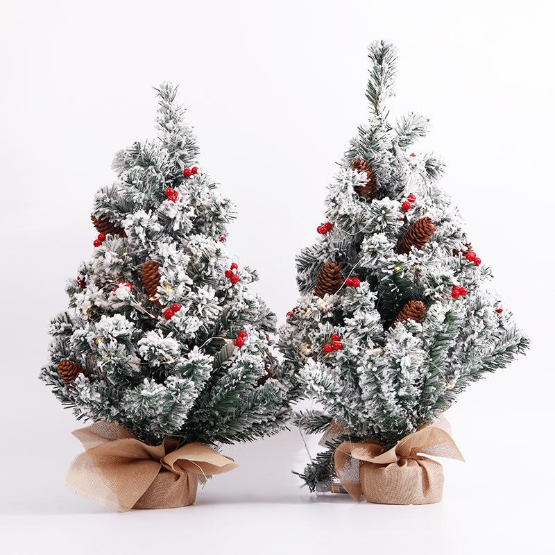 60CM Flocked Christmas Tree with Ornaments - Limited Edition Holiday Decoration