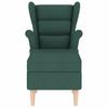 Armchair with Footstool Dark Green Fabric