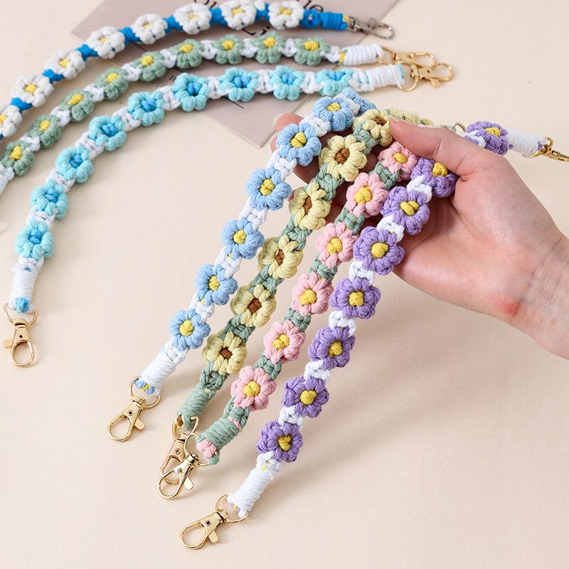 Nordic Style Hand-woven Small Daisies Cute Flowers Stanley Water Cup with Water Cup Rope Cup Cover Silicone Ring