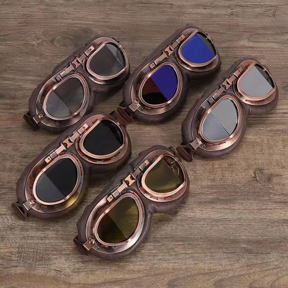 UV Protection Retro Pilot Goggles Windproof Off-Road Eyewear Motorcycle Goggles Outdoor Sports