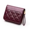 2021New Women Genuine Leather Card Bag Wallet Female Cute Compact Diamond Coin Purse Zipper Ladies Purse