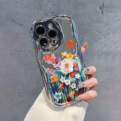 Гальваническое покрытие для чехла Apple, Цветные цветы, для 15pro Защитный чехол для телефона, IPhone 14 Promax