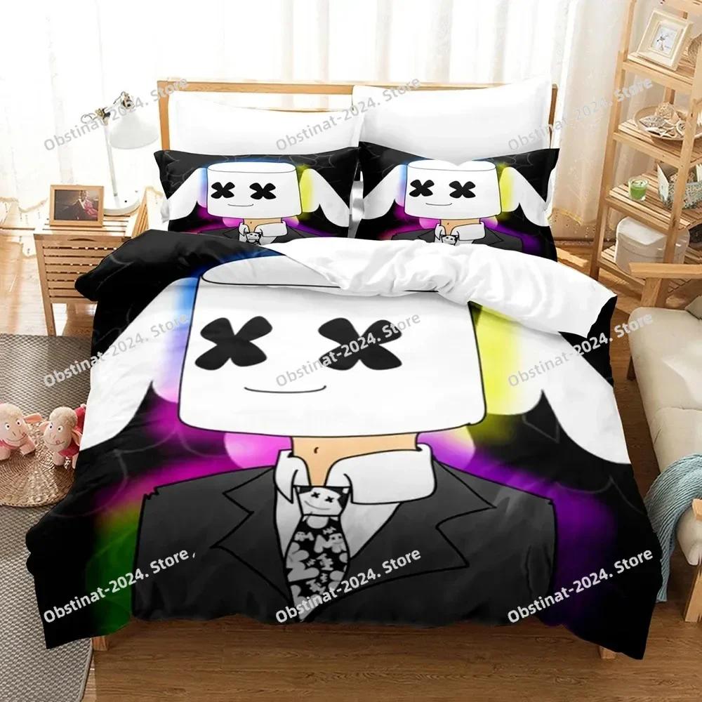 DJ Marshmello Bedding Set Single Twin Full Queen King Size Hip Hop Bed Set Aldult Kid Bedroom Duvetcover Sets 3D Print 035