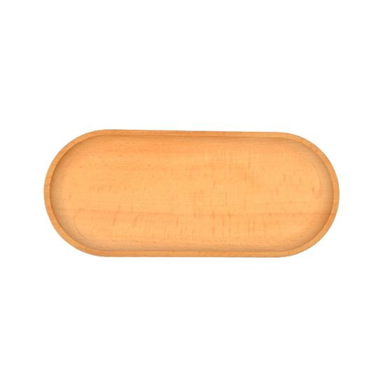 Storage Tray Multipurpose 4 Shapes Solid Wood Square Rectangle Round Ellipse Dinner Breads Plate