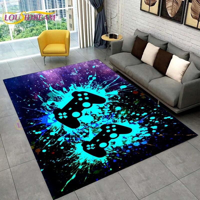 Cartoon Gamer Game Controller Area Rugs,Large Carpet Rug for Living Room Children's Room,Kids Play Crawl Non-slip Floor Mat Gift