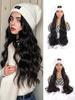Synthetic Hat Wigs Smiley Symbol Hat With Long Big Wave Hair Extensions For Women And Girls Fashion Design Hat And Wigs In One Piece For Daily Use