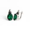 Gorgeous Clasp Earrings Created Oval 10*12mm Emerald Nano 925 Sterling Silver Fine Jewelry for Women's Party Daily Wear