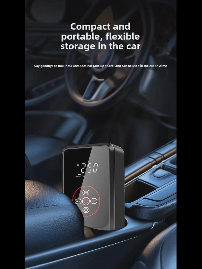 Мини портативный беспроводной цифровой автомобильный насос для накачки шин