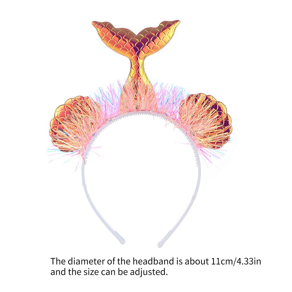 Взрослый Подростковый Мишурный Ободок Русалки Фестивальный Ободок для Волос с Рыбьей Чешуей для Рождественской Вечеринки Выступлений Марди Гра Головной Убор