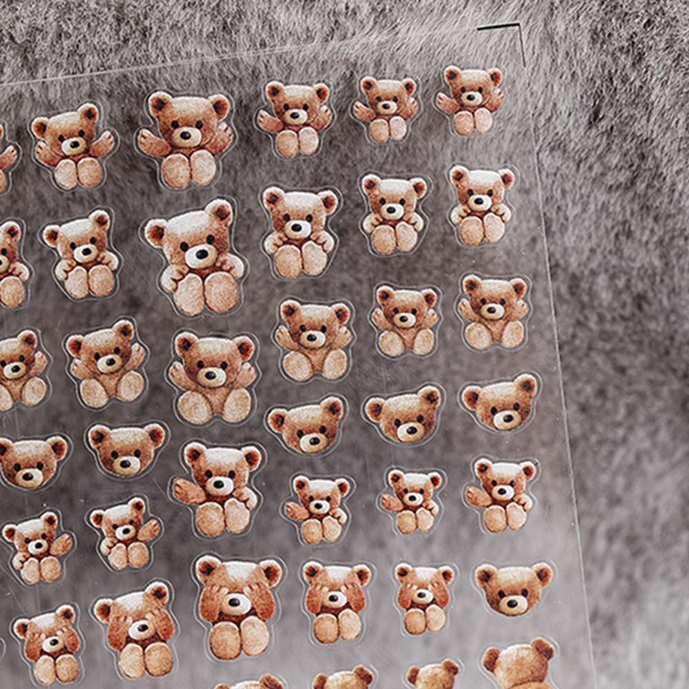 Маникюрные аксессуары самоклеящаяся наклейка медведь наклейка для лака для ногтей DIY дизайн ногтей 3D наклейка для ногтей