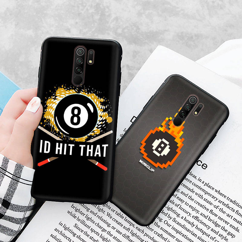 Черный чехол для Xiaomi Redmi 13C Note 9 iPhone XR 7 8 14 15 11 12 13 X XS Pro Max Samsung A25 S23 S24 FE Ultra Plus 8 Ball Pool