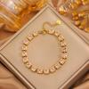 Роскошный браслет с четырехлистником: Позолоченная 18K, Невыцветающая Титановая Сталь с Алмазными Акцентами
