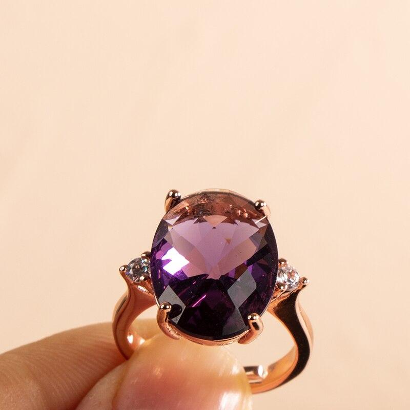 BELLA BOX Новое роскошное модное фиолетовое кольцо овальной формы для женщин, очаровательные ювелирные изделия на свадьбу и помолвку, новые модные