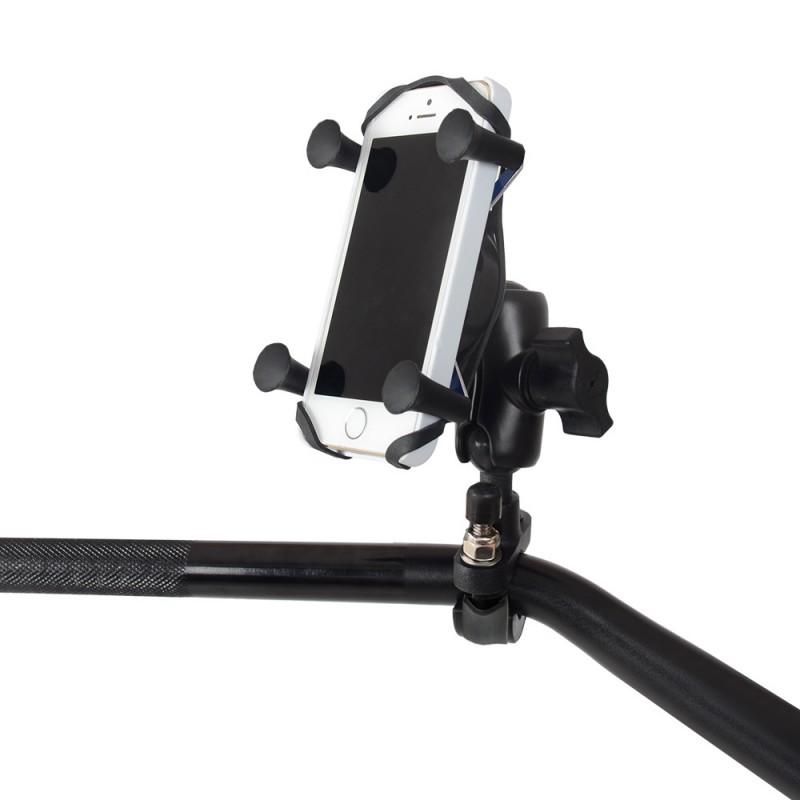 Universal Motorcycle Bike Phone Mount With Camera Compatibility Rechargeable Handlebar Mirror Stem Adapter 3.5-6.5 Inch