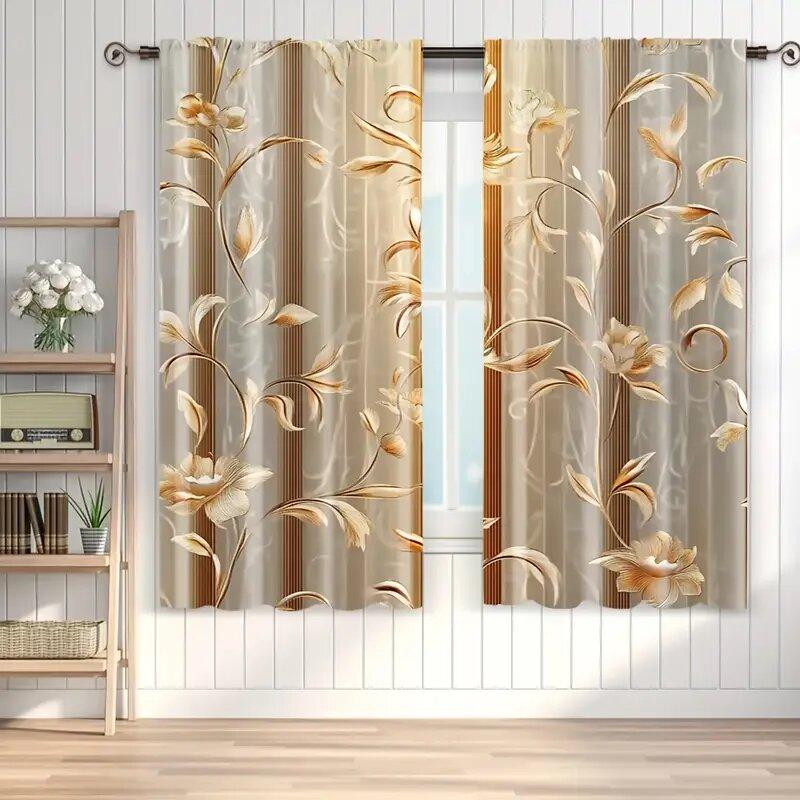 Ретро европейские шторы с цветочным принтом, оконные украшения, домашние украшения, украшения для комнаты