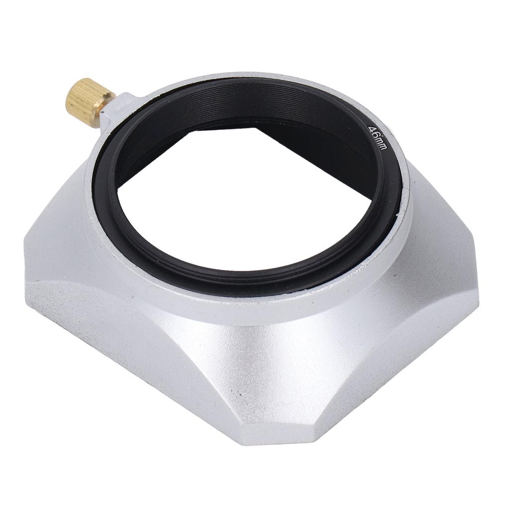 Lens Hood Square Retro 46mm Lens Hood Shade for Digital Camera Mirrorless Camera Silver