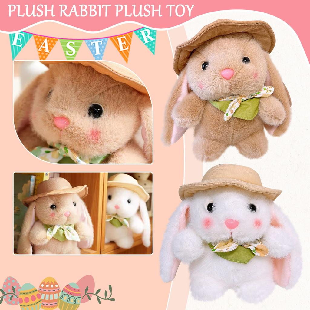 Пасхальная милая плюшевая кукла в шляпе. Маленькая кукла-зверушка. Детская тканевая кукла. Праздничный подарок