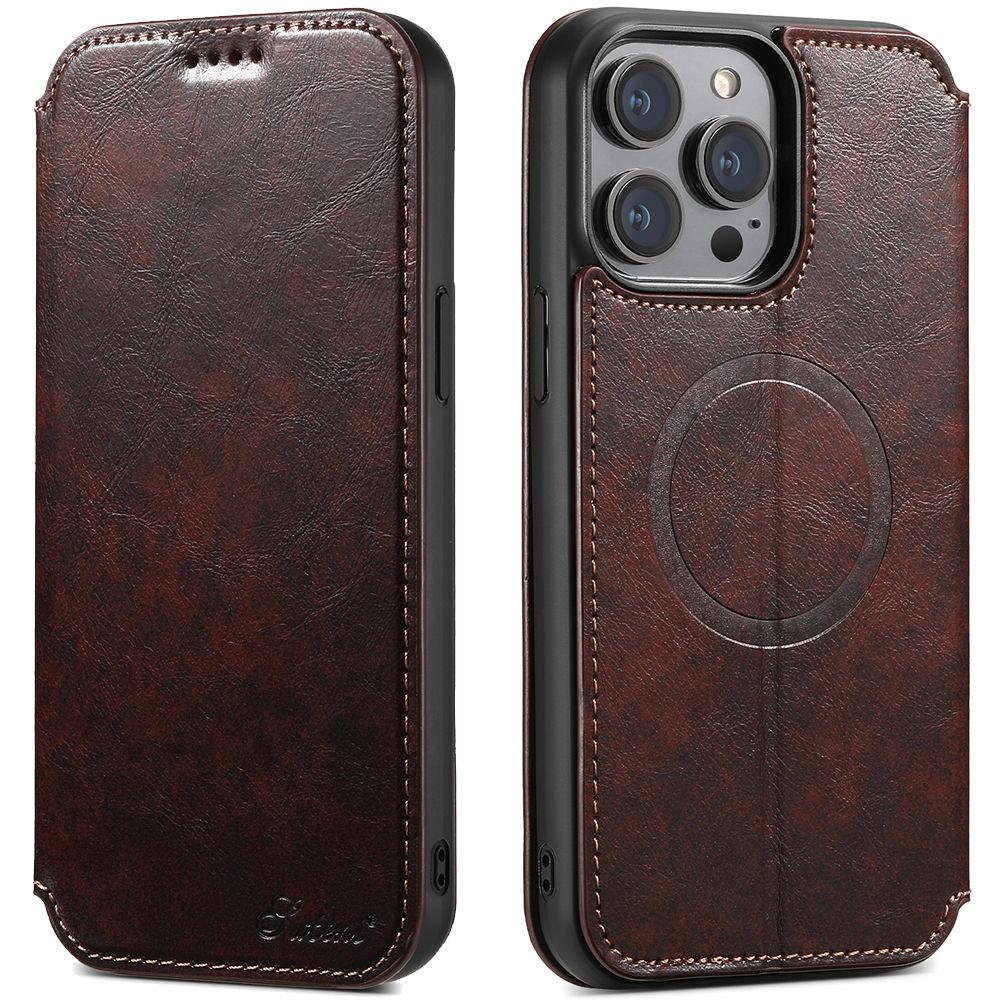 Для iPhone 15 14 13 12 Pro Max Чехол-кошелек [Совместим с Mag-Safe] Магнитная кожаная книжка с подставкой и держателем для карт