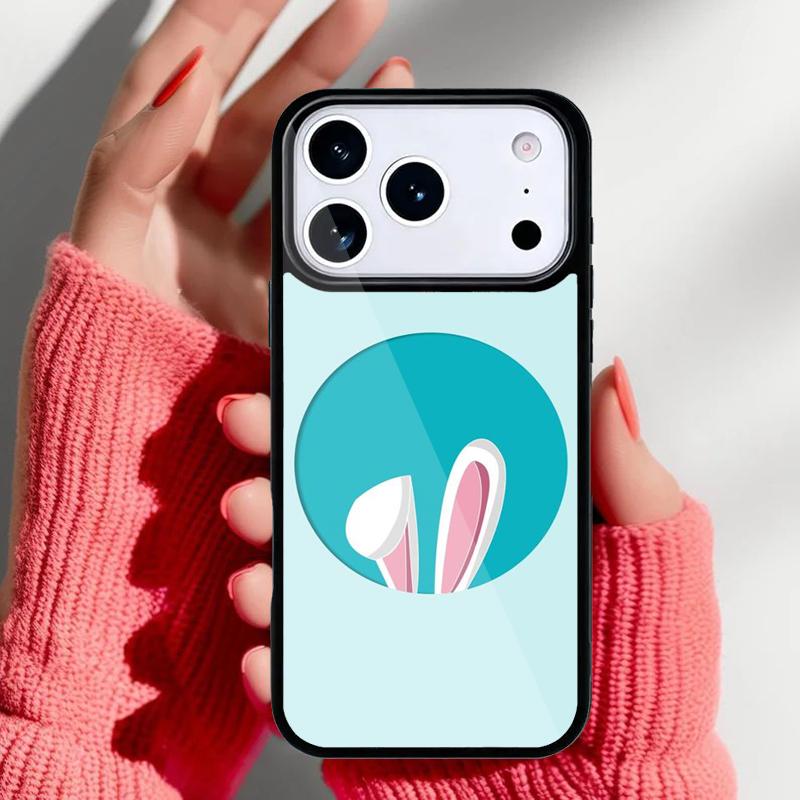 Чехол для телефона с ушками кролика для iPhone 17 16 15 14 13 Pro Max Задняя крышка для 12 11 Pro Coque