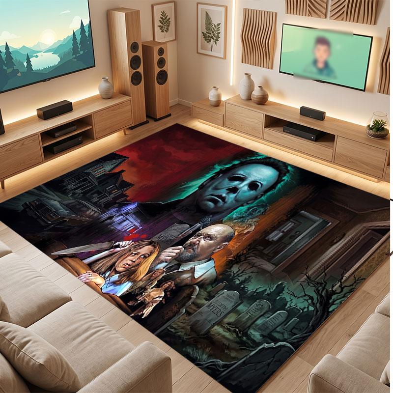 Halloween Michael Myers Rug Soft Thick Non Slip Floor Carpet for Bedroom Living Room Home Decor
