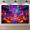 1 piece of 2D flat banner, party banner, decorative background cloth for Mexican Day of the Dead theme.zyc