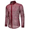 Cozy Up Новая модная ажурная мужская рубашка с длинным рукавом, индивидуальные рубашки для выступлений, мужская рубашка для ночного клуба, танцевальная рубашка с перспективой