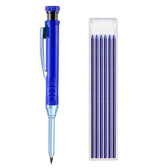 Механические плотницкие карандаши с 6 сменными стержнями, строительный карандаш со встроенной точилкой, маркер с глубоким отверстием и длинным пером для деревообработки, архитектурная маркировка