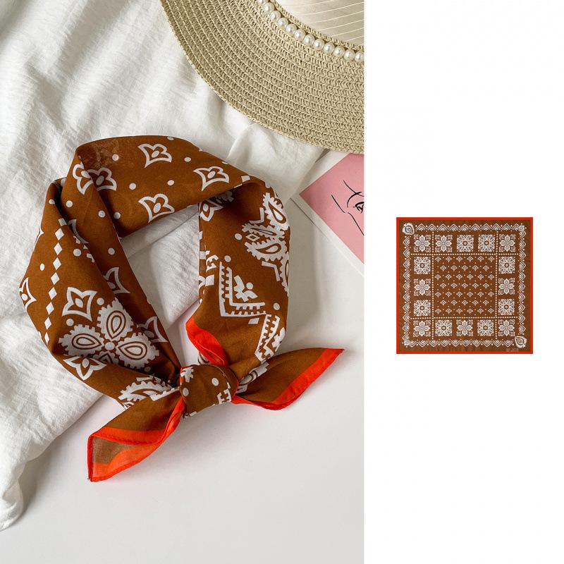 Cashew Flower Silk Scarf Cotton And Linen Small Square Scarf Silk Scarf Femininity With Shirt Suit Scarf Fashion Scarf Headscarf