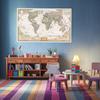 Карта мира - страны с городами, большие постеры, настенные принты, домашний офис, художественный декор, подвесная картина без рамы, дорожные принадлежности