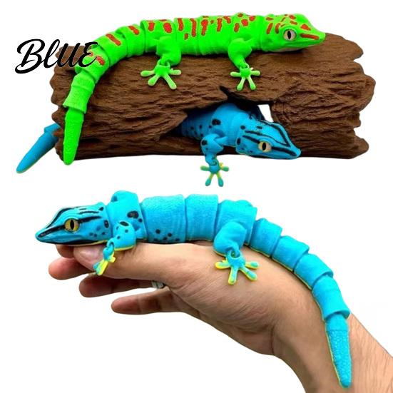 Flexible Lizard Model 3D Printed Leopard Gecko Figurine, Realistic Articulated Chameleon Fidget Toy, Animal Decor Jointed Model, Shape Desk Decoration