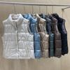 Женский короткий жилет пуховик с тонким воротником-стойкой, осенне-зимний, новый, теплый, куртка-жилет, тренд