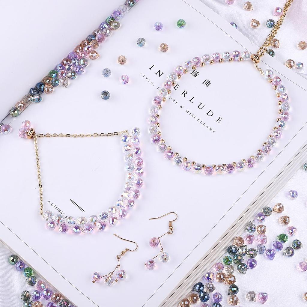 10 шт., хрустальные стеклянные бусины с каплями воды, граненые свободные бусины-разделители для самостоятельного изготовления ювелирных изделий, браслетов и ожерелий