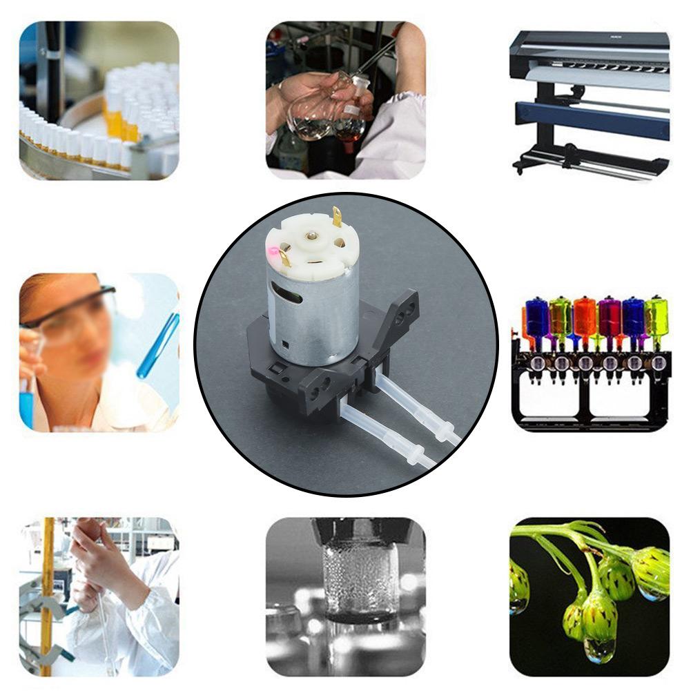 Garden Multi Functional Mini Right Angle 12V DC Peristaltic Liquid Pump Dosing Pump Hose Pump(Black