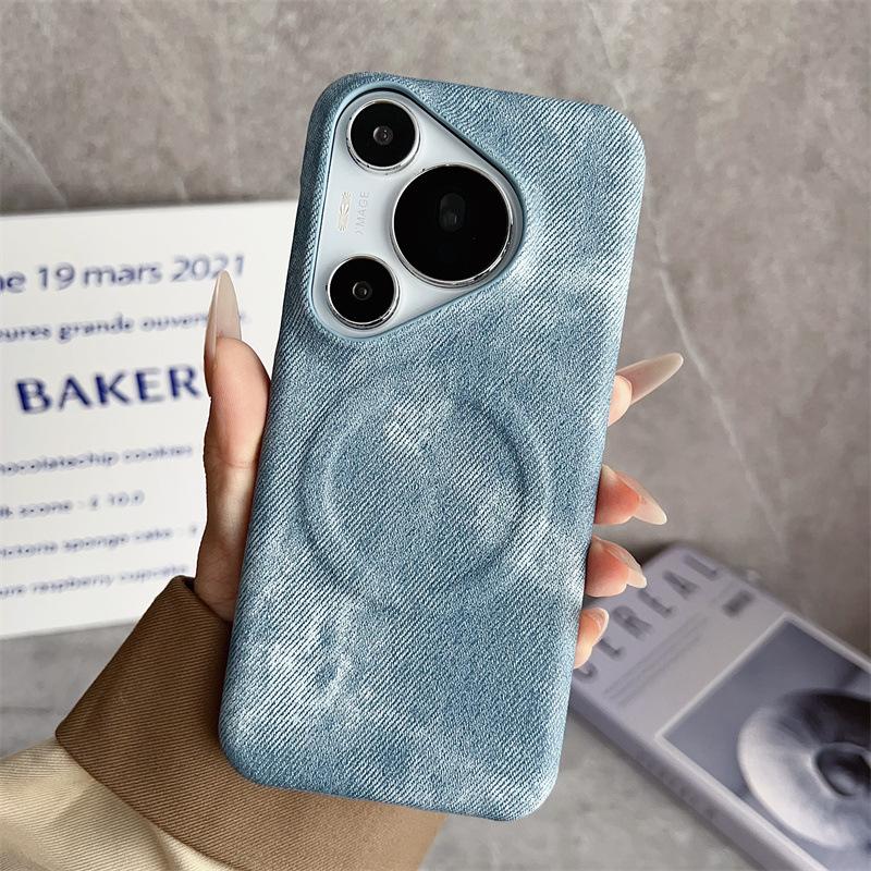 Применимо к Huawei Pura80Pro джинсовый узор магнитный чехол для мобильного телефона ощущение кожи mate80Pro противоударный защитный чехол