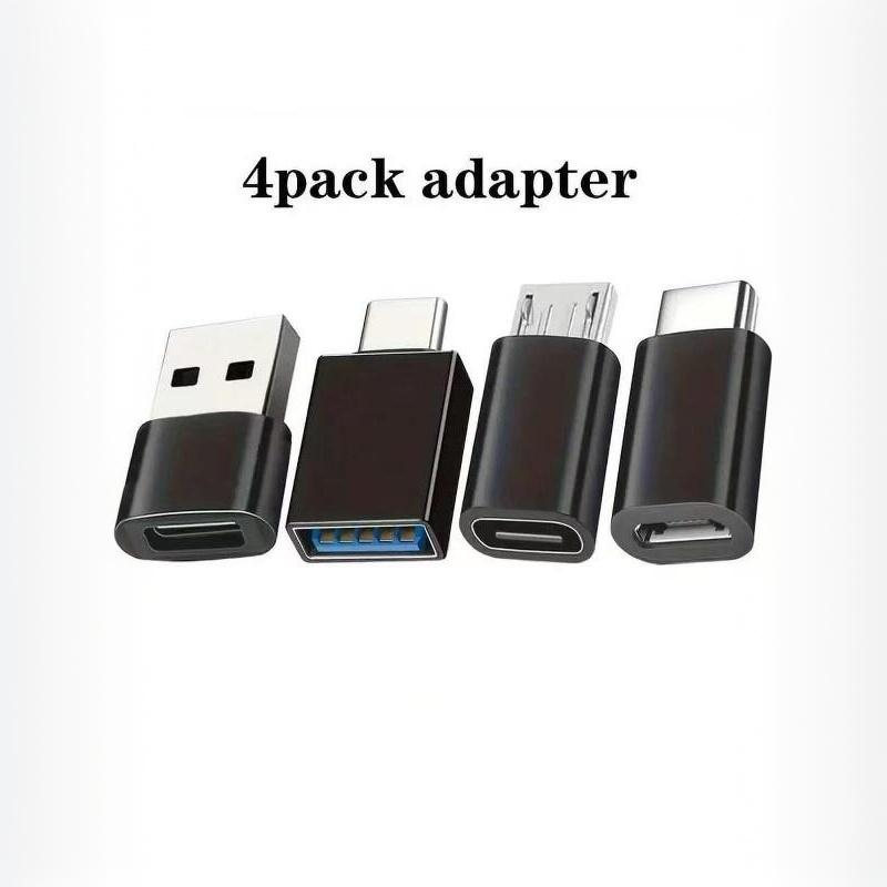 4/8 шт. Набор USB-C female адаптеров USB A на USB C, Micro USB на Type C Конвертер для автомобильного зарядного устройства, ноутбука, телефона