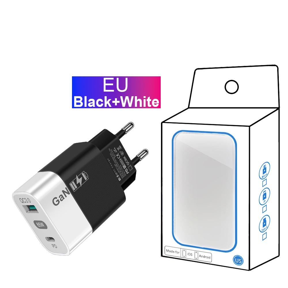 Новое 33-ваттное USB-зарядное устройство GaN с QC 3.0 и PD, поддерживает быструю зарядку 9 В и 12 В - Стандарт США/ЕС.