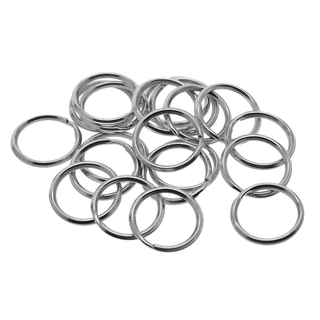 40 шт., 20 мм, нержавеющая сталь 304, разрезные брелоки для ключей, брелки для собак, поводок своими руками
