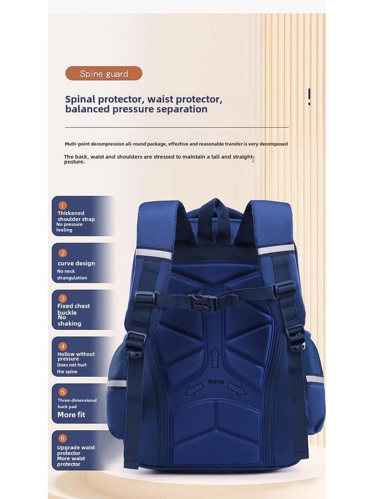 Cloud Schoolbag: Lightweight, Large-Capacity Backpack for Grades 1-6