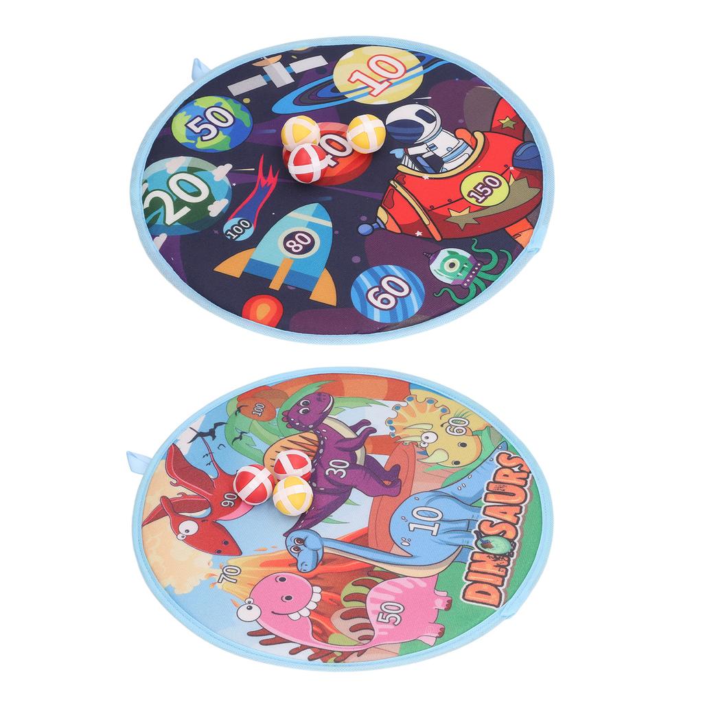 Kids Round Dart Board Game Set with 3 Strong Balls Cartoon Educational Large Dart Board Toys