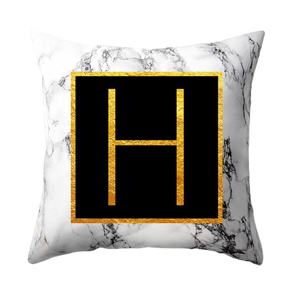 Marbled Golden Letters Pillowcase Sofa Pillow Cushion Cover 45 * 45cm