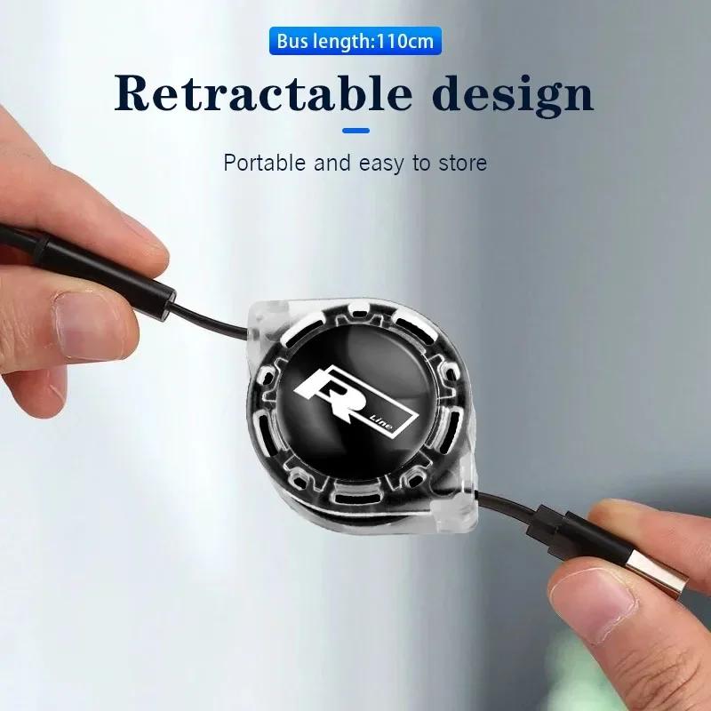 Новый Новый 3-в-1 Зарядный Кабель Шнур Многопортовая Зарядная Линия Для Volkswagen Rline T-Cross Arteon Jetta T-ROC Eos CC Sharan