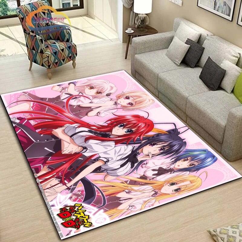 Ковер DxD для средней школы, милый сексуальный коврик с героями аниме для девочек, мультяшный ковер, большой декоративный нескользящий коврик в гостиной, для йоги для девочек